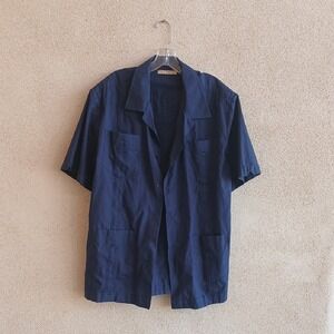 Cubavera Blue Lightweight Shirt Jacket Casual Design